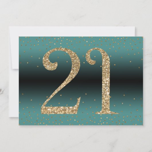 Proost op 21 jaar Verrassingsverjaardag Blauwgroen Kaart (Achterkant)