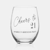 Proost op 21 verjaardagsfeestje wijnglas zonder voet (Voorkant)
