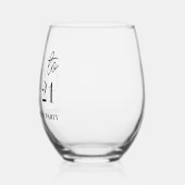 Proost op 21 verjaardagsfeestje wijnglas zonder voet (Links)