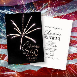 Proost op 250 Jaar Vuurwerk Sestercentennial Folie Uitnodiging