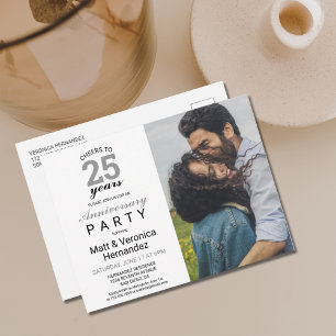 Proost op 25 Jaar Zilveren 25e Jubileum Uitnodigin Briefkaart