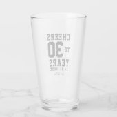 Proost op 30 jaar Black Script Typografie Glas (Achterkant)