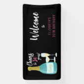 Proost op 30 jaar bruisend 30ste verjaardagsfeestj spandoek (Verticaal)