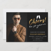 Proost op 30 Jaar Goud Zwart Volwassen Verjaardag 