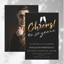 Proost op 30 jaar gouden zwarte volwassene verjaar