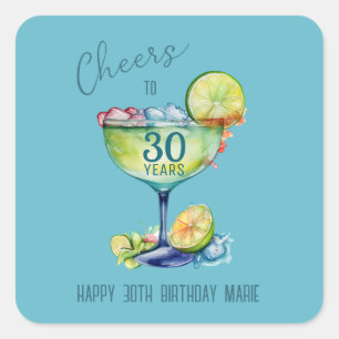 Proost op 30 Jaar Mijlpaal Verjaardag Vierkante Sticker