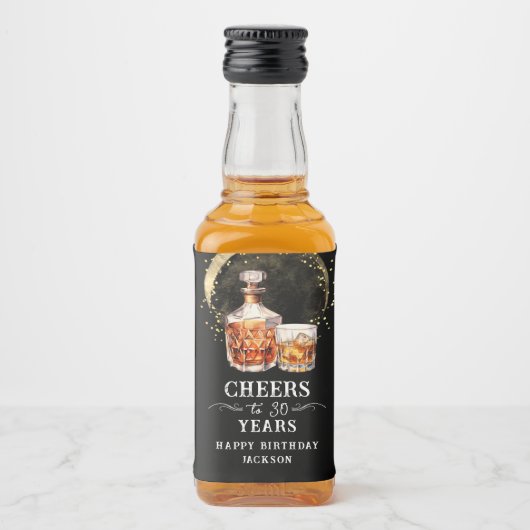 Proost op 30 jaar whisky likeurfles etiket (Voorkant)