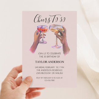 Proost op 30 Verjaardags Cocktail Uitnodiging
