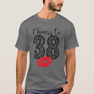 Proost op 38 Jaar Lippen Gelukkige Verjaardag Luip T-shirt
