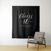 Proost op 40 jaar | 40e verjaardag Zwart & Wit Wandkleed (In situ)