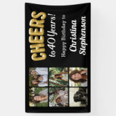 Proost op 40 jaar 6 Fotocollage 40e verjaardag Spandoek (Verticaal)