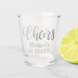 Proost op 40 jaar gepersonaliseerde verjaardag shot glas