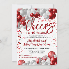 Proost op 40 jaar Rode 40e verjaardag Kaart