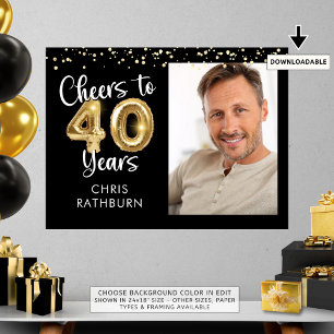 Proost op 40 jaar verjaardagsfoto Welkom bord Poster