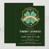 Proost op 40 Years Lucky Shamrock Verjaardag Kaart (Voorkant / Achterkant)