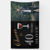 Proost op 40 Years Wine 40th Birthday Spandoek (Verticaal)