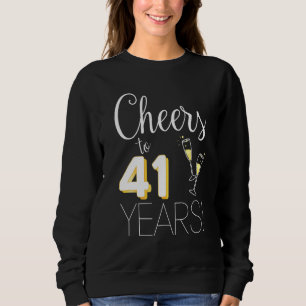 Proost op 41 jaar getrouwd stel champagne annive trui
