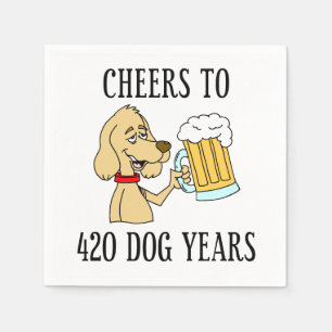 Proost op 420 hondenjaren 60e verjaardag servet