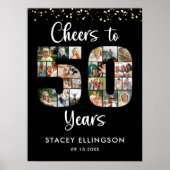 Proost op 50 Jaar 23 Foto's Nummer Cutout Collage Poster (Voorkant)