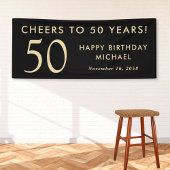 Proost op 50 Jaar Black Gold 50e Verjaardagsfeest Spandoek