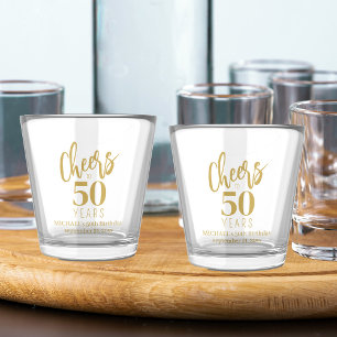 Proost op 50 jaar elke leeftijd mijlpaal verjaarda shot glas