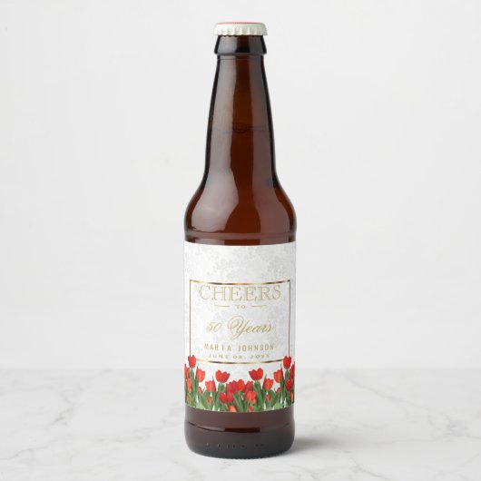 Proost op 50 jaar - elke verjaardag bier etiket (Voorkant)