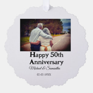 Proost op 50 jaar Jubileum Naam toevoegen Fotodatu Ornament Kaart