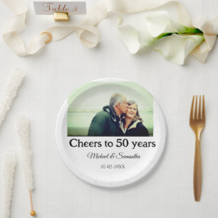 Proost op 50 jaar Jubileum Naam toevoegen Fotodatu Papieren Bordje