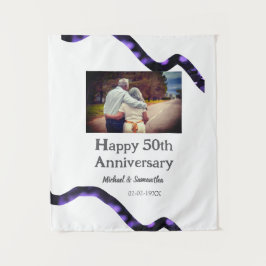 Proost op 50 jaar Jubileum Naam toevoegen Fotodatu Wandkleed