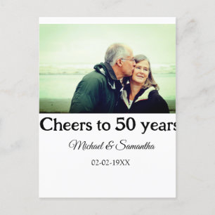 proost op 50 jaar jubileum voeg naam foto datum to briefkaart