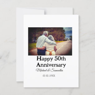 proost op 50 jaar jubileum voeg naam foto datum to briefkaart