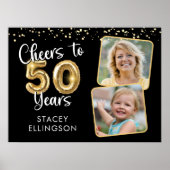 Proost op 50 Jaar Verjaardag Twee Foto Welkom Teke Poster (Voorkant)