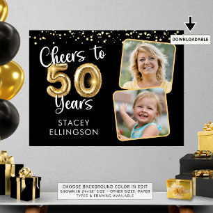 Proost op 50 Jaar Verjaardag Twee Foto Welkom Teke Poster