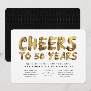 Proost op 50 jaar vijftig verjaardag goud kaart