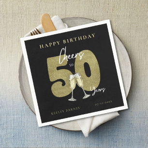 Proost op 50 Jaar Zwarte Goud Servet