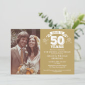 Proost op 50-jarig gouden huwelijksjubileum 2 foto kaart (Staand voorkant)