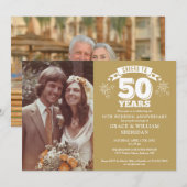 Proost op 50-jarig gouden huwelijksjubileum 2 foto kaart (Voorkant / Achterkant)