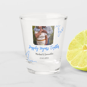 Proost op 50-jarig jubileum Blue Leaf Photo Nam Shot Glas