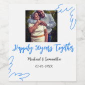 Proost op 50-jarig jubileum Blue Leaf Photo Nam Wijn Etiket (Enkel label)