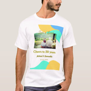 Proost op 50-jarig jubileum liefde is zoete retro t-shirt