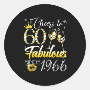 Proost op 60 fantastisch sinds 1966 60ste verjaard ronde sticker