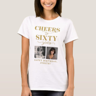Proost op 60 Jaar 2 Foto 60ste Verjaardag T-shirt