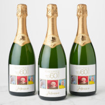 Proost op 60 jaar 3 foto's Gouden Elegante Lijst