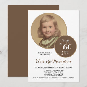 Proost op 60 jaar Foto Sepia Kaart