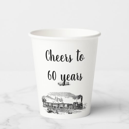 Proost op 60 jaar stoomtrein papieren bekers (Achterkant)