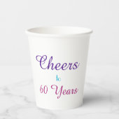 Proost op 60 Jaar Verjaardagsfeestbekers Papieren Bekers (Voorkant)