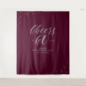 Proost op 60 jaar Zilver & Rood Verjaardagsfeest Wandkleed (Voorkant)