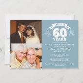 Proost op 60ste bruiloft Jubileum 2 Foto Kaart (Voorkant)