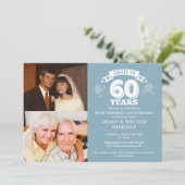 Proost op 60ste bruiloft Jubileum 2 Foto Kaart (Staand voorkant)