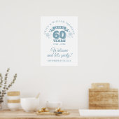 Proost op 60ste bruiloft Jubileum welkomstbord Poster (Keuken)